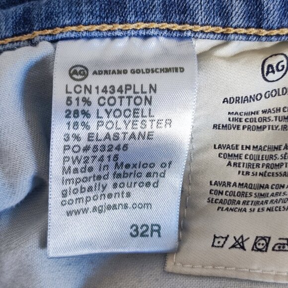 AG Adriano Goldschmied jeans women's size 32R denim blue Prima Cigarette leg - Picture 9 of 15